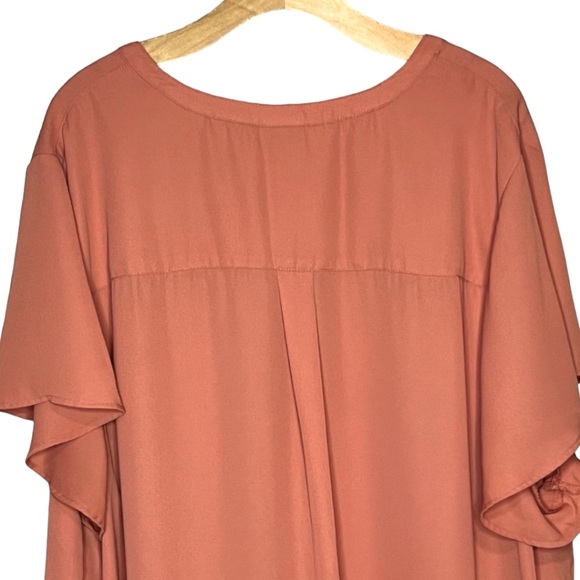 TORRID Harper Georgette Pullover Flutter Sleeve Blouse - Apricot - Picture 10 of 14